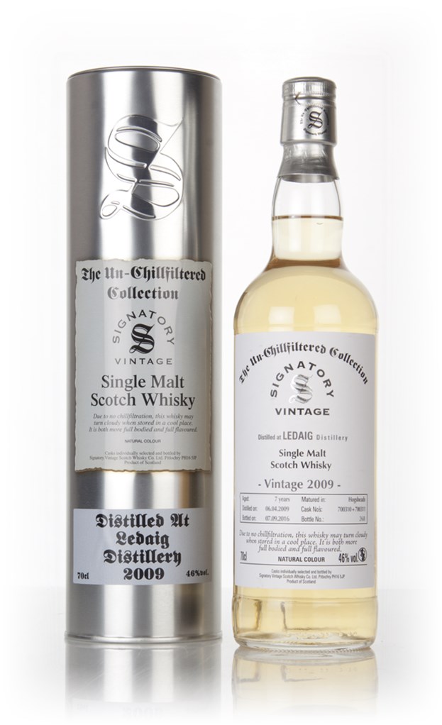 Ledaig 7 Year Old 2009 (casks 700310 & 700311) - Un-Chillfiltered Collection (Signatory)