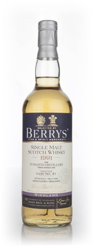 Tomatin 21 Year Old 1991 (cask 51) (Berry Bros. & Rudd) product image
