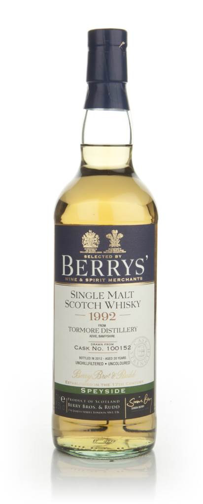 Tormore 20 Year Old 1992 (cask 100152) (Berry Bros. & Rudd) product image